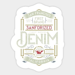 First Brand Sanforized Denim California Sticker